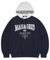 Mahagrid Basic Color Block Hoodie Navy