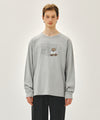Marithé François Girbaud DOODLE CLASSIC LOGO LONG SLEEVE TEE HEATHER GRAY