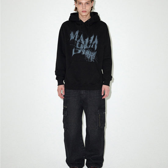 Mahagrid Washed Zip Cargo Denim Pant [Black]