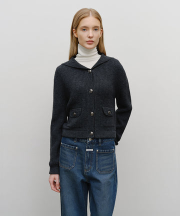 Marithé François Girbaud W SAILOR RIB KNIT CARDIGAN
