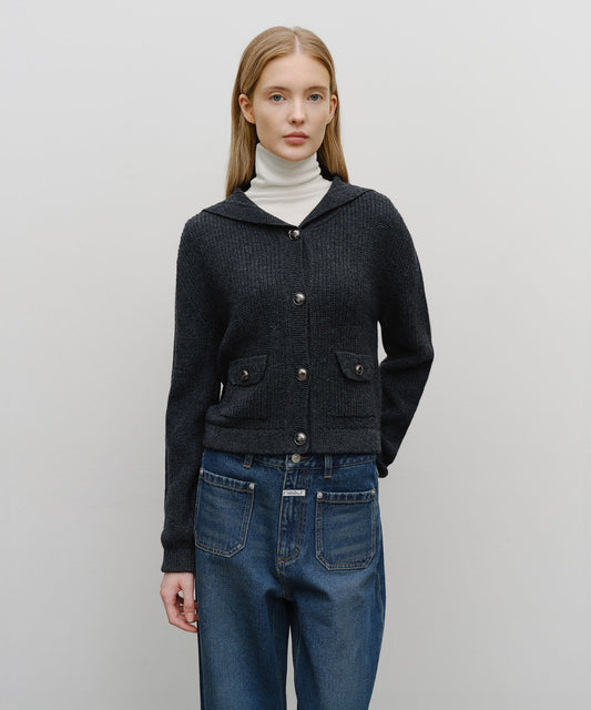 Marithé François Girbaud W SAILOR RIB KNIT CARDIGAN