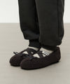 Marithé François Girbaud Kids Cross Banding Shearling Flat Shoes Brown
