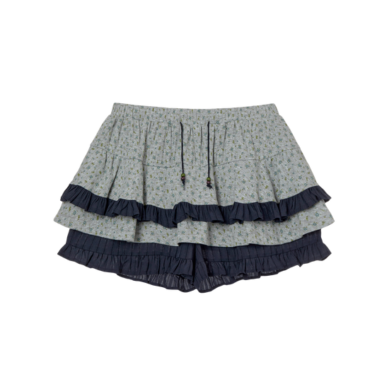 AEAE Flower Pattern Skirt Layered Mini Shorts