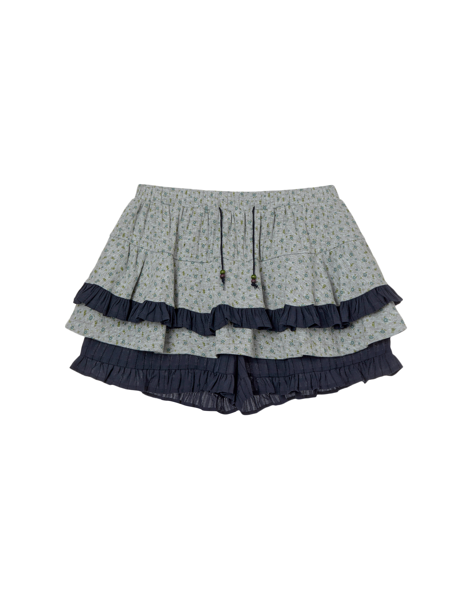 AEAE Flower Pattern Skirt Layered Mini Shorts