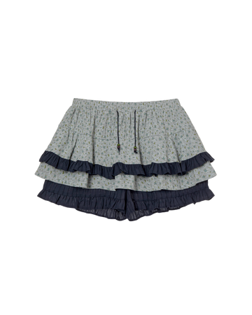 AEAE Flower Pattern Skirt Layered Mini Shorts