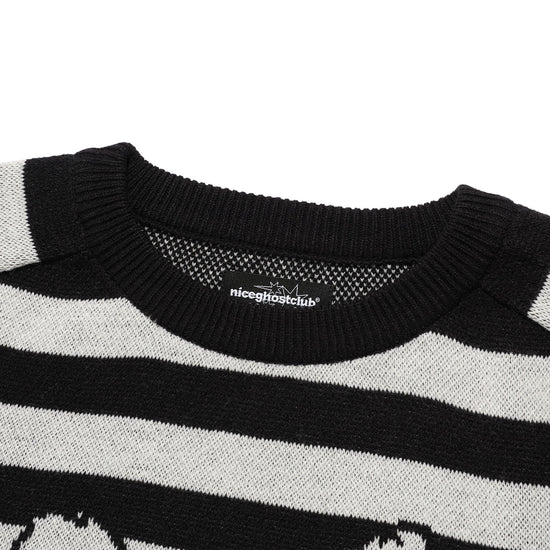 Nice Ghost Club Skull Rabbit Stripe Knit