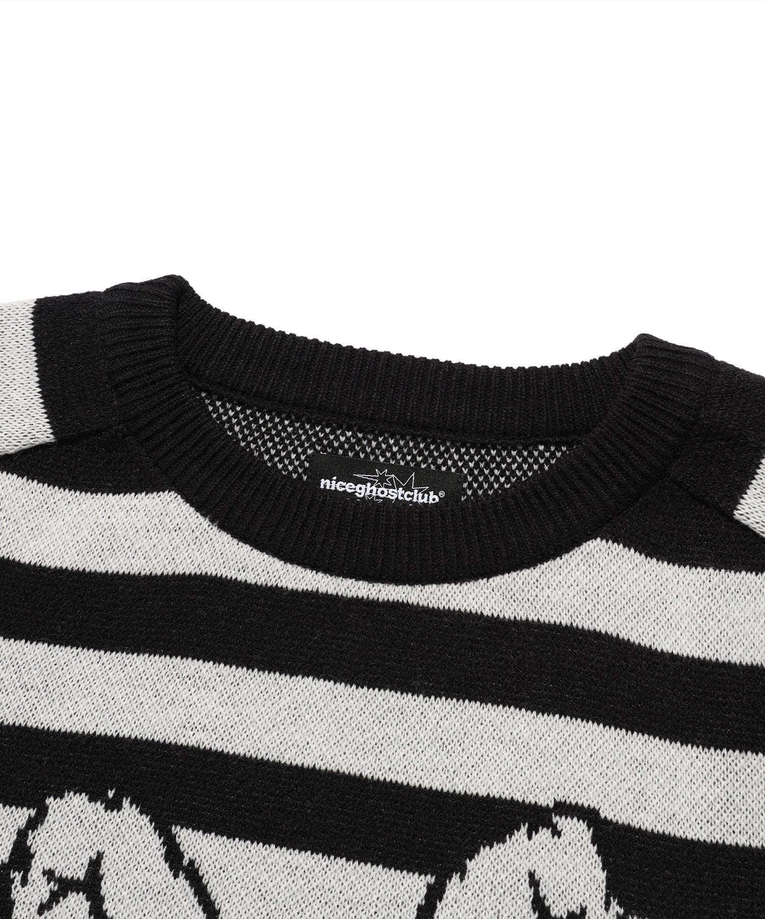 Nice Ghost Club Skull Rabbit Stripe Knit