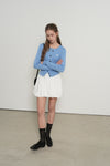 General Idea WOMAN GNRL Signature Superfine Wool Cable Cardigan [Light Grey]