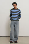 General Idea MAN Stripe Cotton Crew Neck Knit