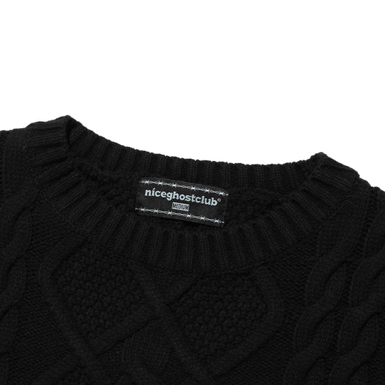 Nice Ghost Club 3 Stars Cable Knit [Black]