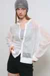 General Idea WOMAN Polka Dot Sheer Cardigan [WHITE]