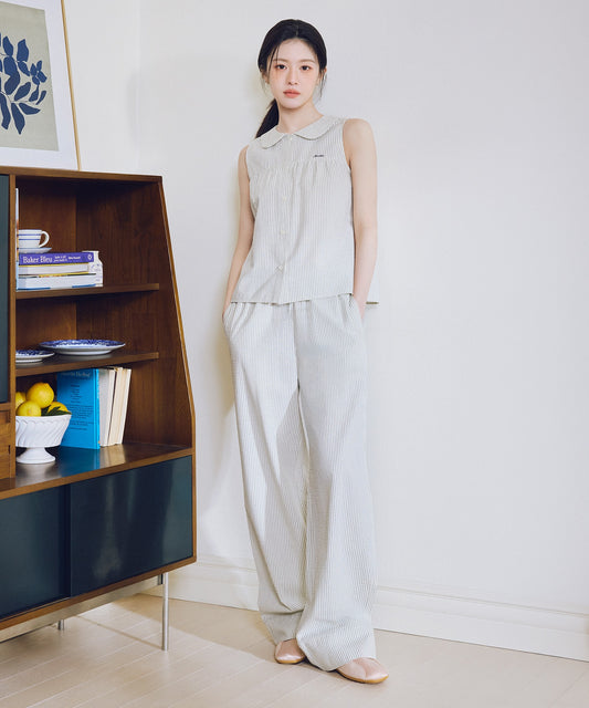 Marithé François Girbaud W MARINE EASY PANTS stripe
