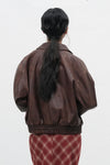General Idea WOMAN Vintage Wash Faux Leather Blouson [BRICK]