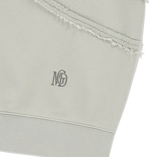 Mahagrid Cut Off One Shoulder Sweatshirt