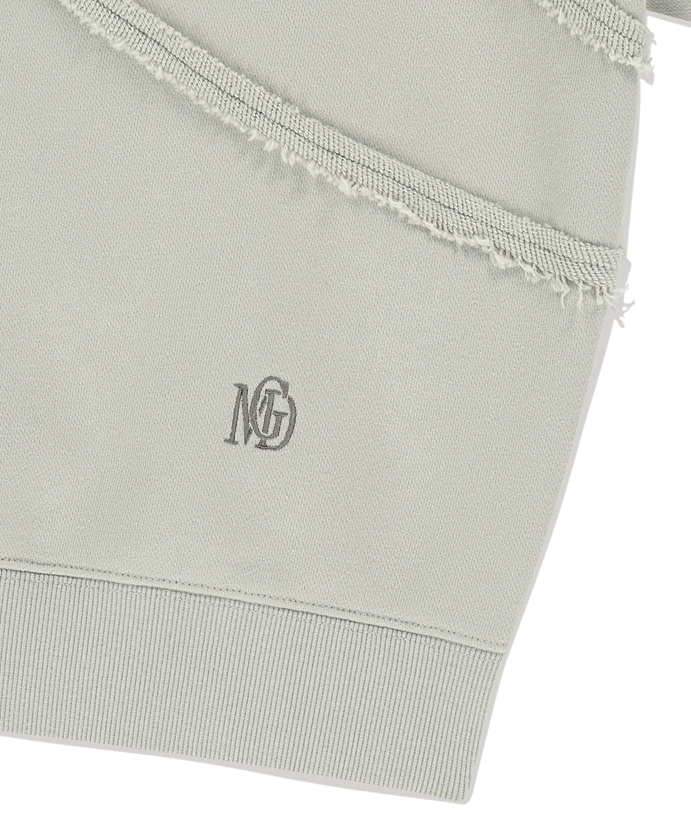 Mahagrid Cut Off One Shoulder Sweatshirt