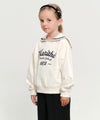 Marithé François Girbaud Kids Sailor Collar Crop Sweatshirt Navy
