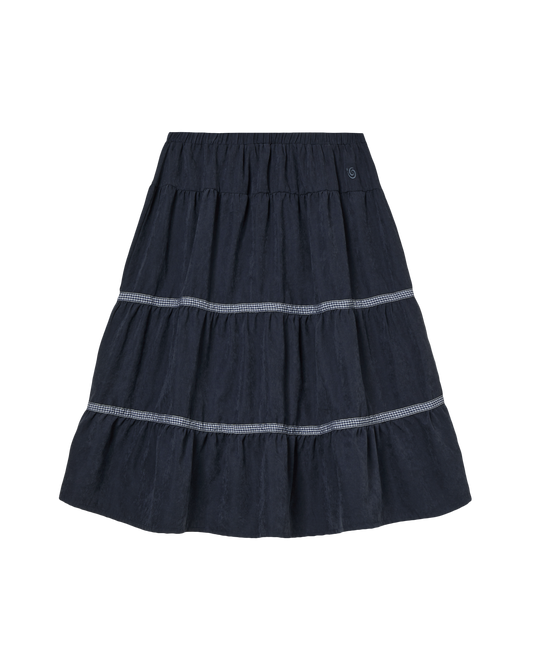 AEAE Check Midi Tiered Skirt