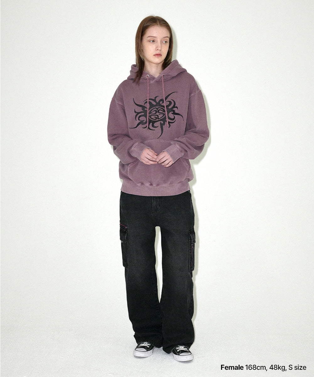 Mahagrid Washed Zip Cargo Denim Pant [Black]