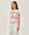 Marithé François Girbaud W MARINE GRAPHIC STRIPE TEE