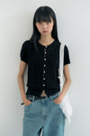 General Idea WOMAN Punching Scallop Half Cardigan