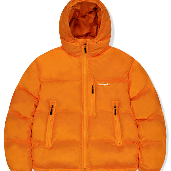 Mahagrid Hooded Down Puffer Jacket Orange