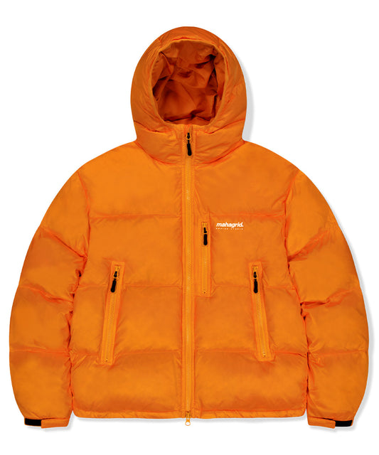 Mahagrid Hooded Down Puffer Jacket Orange