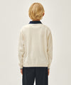 Marithé François Girbaud Kids Small Classic Logo Collar Knit Pullover Ivory