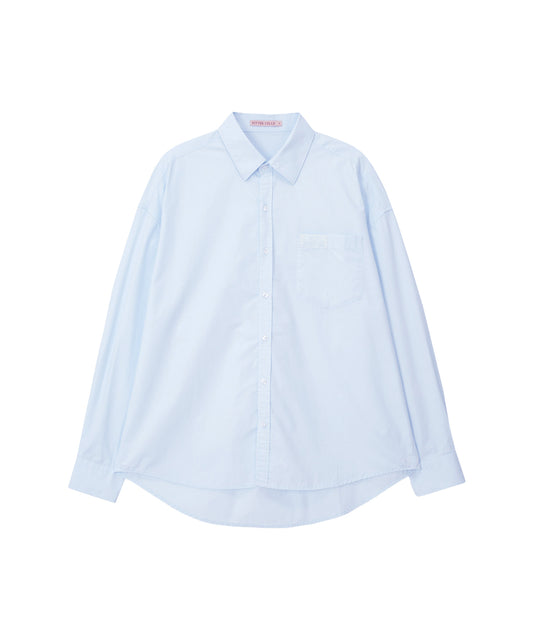 Bitter Cells Melting Paper Overfit Shirt-Sky Blue