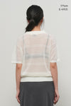 General Idea WOMAN Sheer Net Button Collar Half Knit