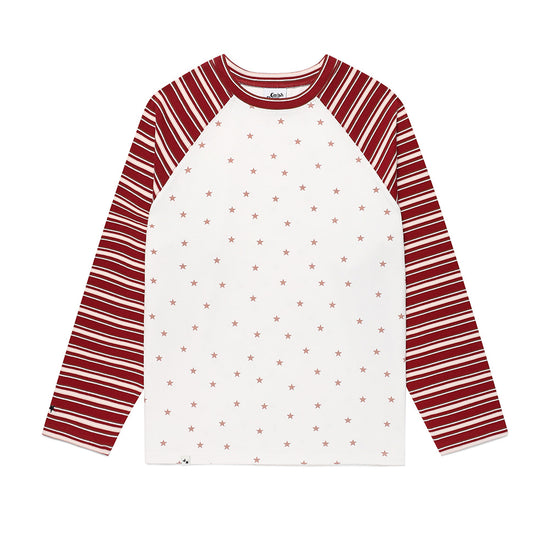 Cavish Striped Star Raglan Long Sleeve Tee