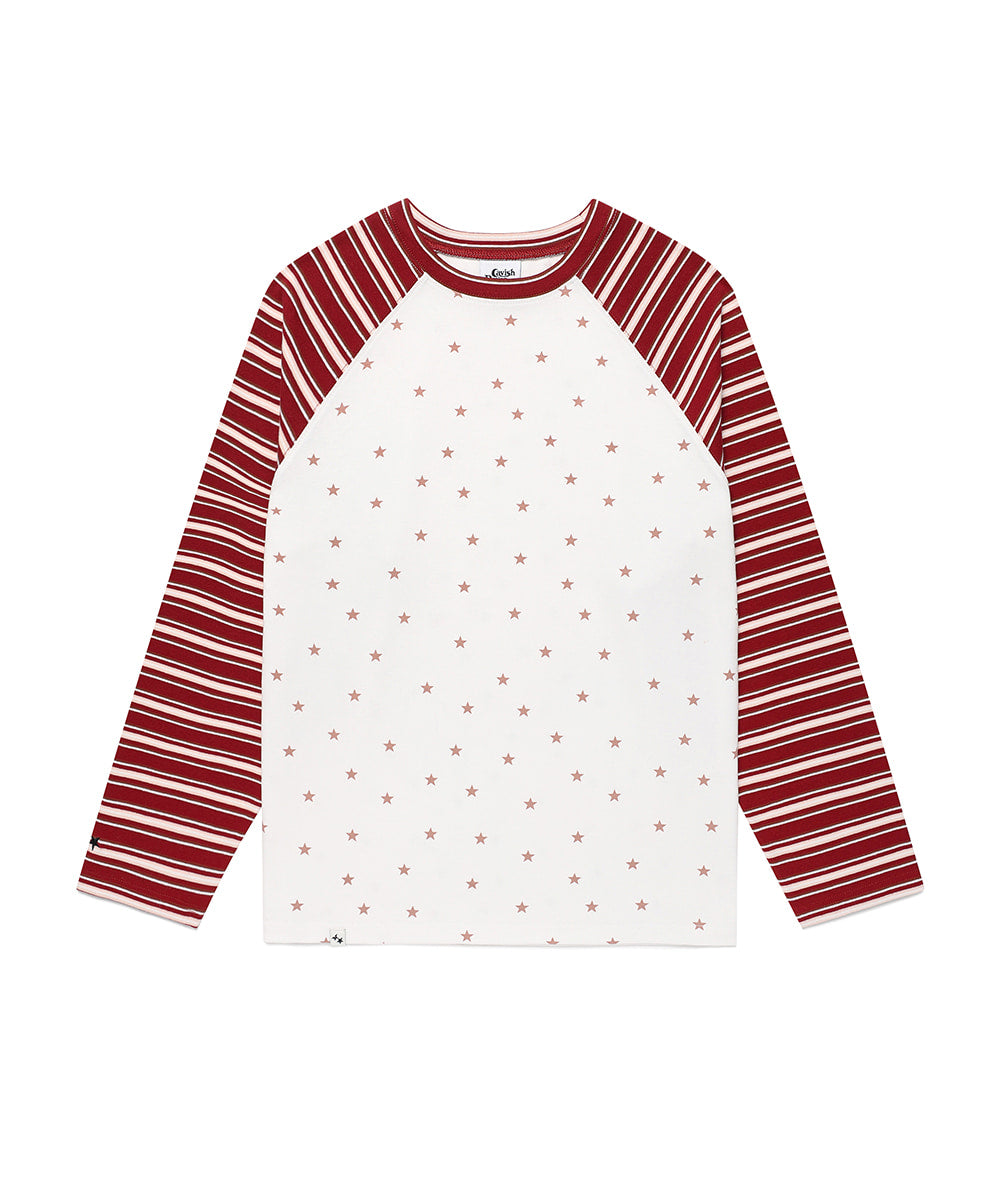 Cavish Striped Star Raglan Long Sleeve Tee