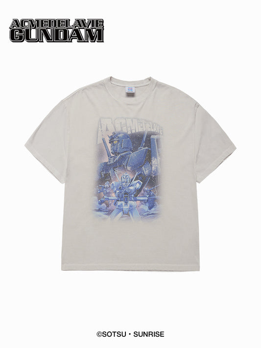 ADLV Mobile Suit Gundam Operation V Pigment Washing Short Sleeve T-Shirt