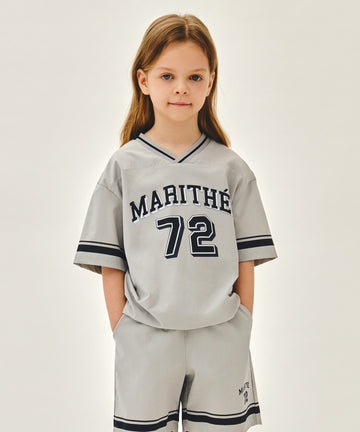 Marithé François Girbaud Kids V Neck Nylon Woven Tee