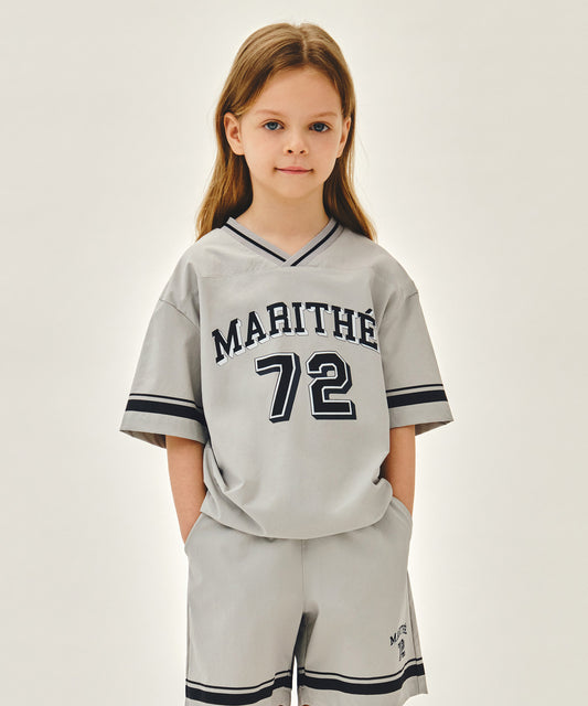 Marithé François Girbaud Kids V Neck Nylon Woven Tee