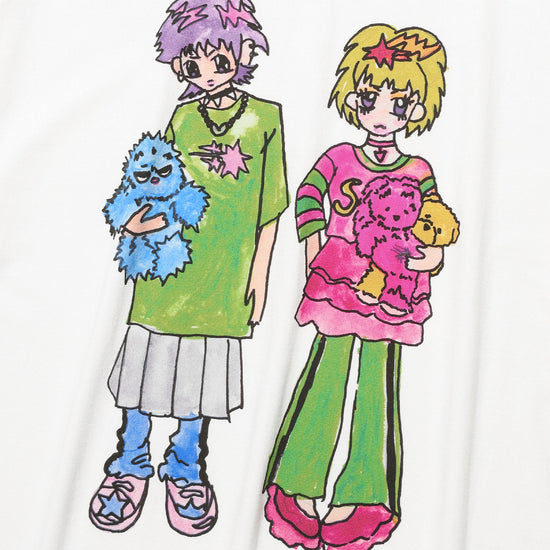 Nice Ghost Club Soul Pussy Cat Ghost Soul Girl Big Big Tee White