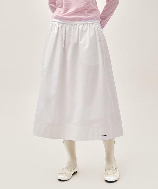 Marithé François Girbaud Women's Cotton Waist Wrinkle Skirt