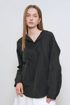 General Idea WOMAN Slit Neck Cape Blouse