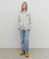 Marithé François Girbaud Big College Logo Graphic Hoodie Zip-Up Light Heather Gray