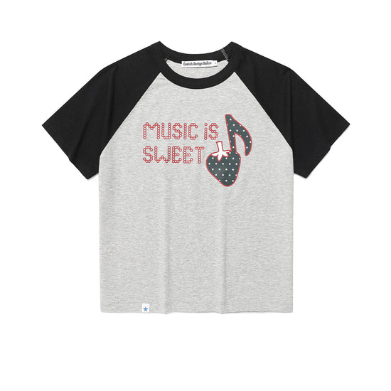 Cavish Women's Strawberry Raglan Short Sleeve T-Shirt