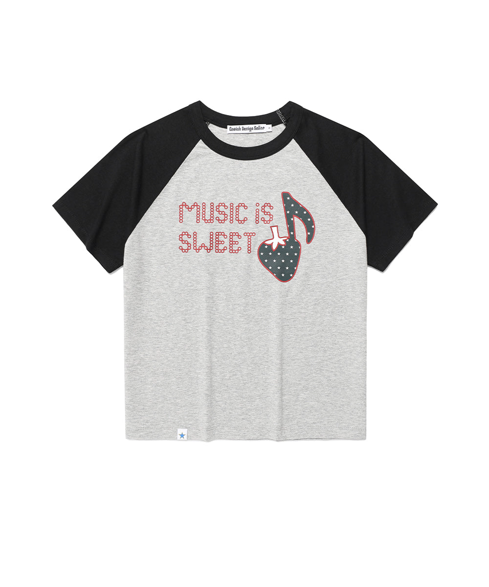 Cavish Women's Strawberry Raglan Short Sleeve T-Shirt
