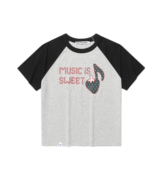 Cavish Women's Strawberry Raglan Short Sleeve T-Shirt