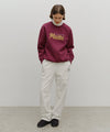 Marithé François Girbaud Appliqué Logo Oversized Sweatshirt (Brushed) Burgundy
