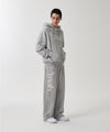 Mahagrid mah CUT OFF APPLIQUE ZIP-UP HOODIE