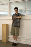 General Idea MAN Seersucker Half Check Shirt