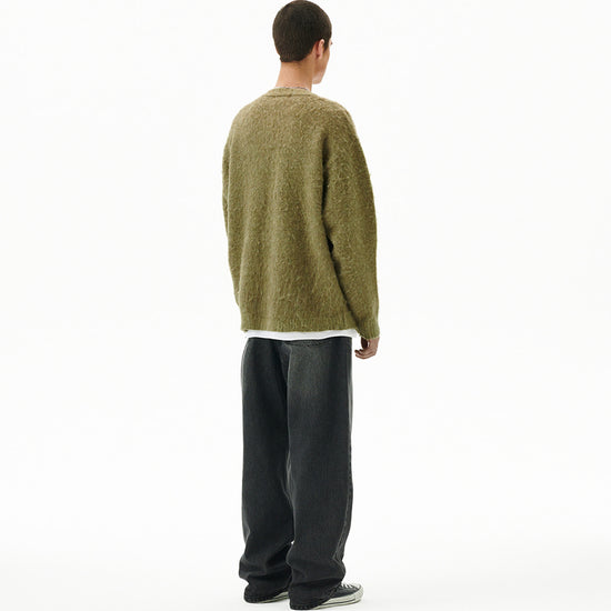 Mahagrid Mixed Hairy Knit Cardigan