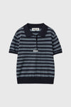 General Idea WOMAN Stripe Collar Half Knit