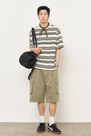 General Idea MAN Stripe Loose Fit T-Shirt Short Sleeve [IVORY]