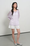 General Idea WOMAN Sheer Neck String Knit Pullover