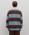 Marithé François Girbaud Classic Logo Stripe Rugby Sweatshirt Blue