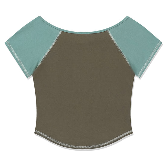 Mahagrid Off Shoulder Raglan Tee